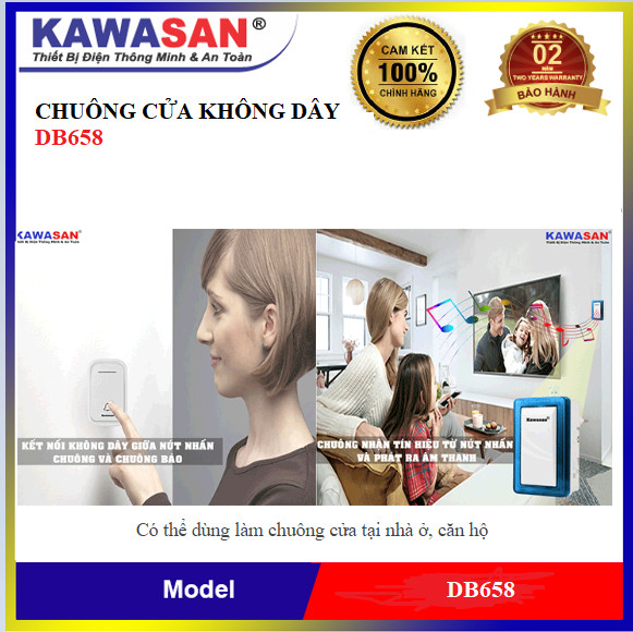 CHUÔNG CỬA KHÔNG DÂY KW-DB658