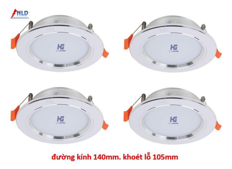 Combo 4 bộ Đèn led âm trần viền bạc 9W - 3 màu 3 chế độ HG
