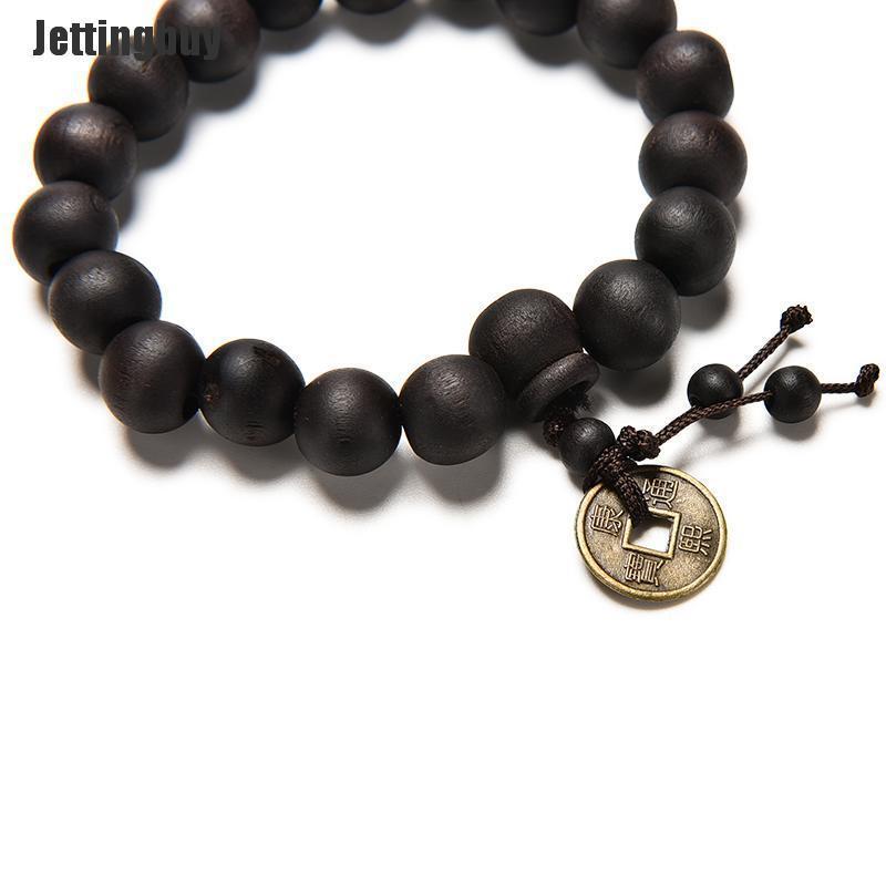Jettingbuy Wood Buddha Buddhist Prayer Beads Tibet Bracelet Mala Bangle Wrist Ornament WFF