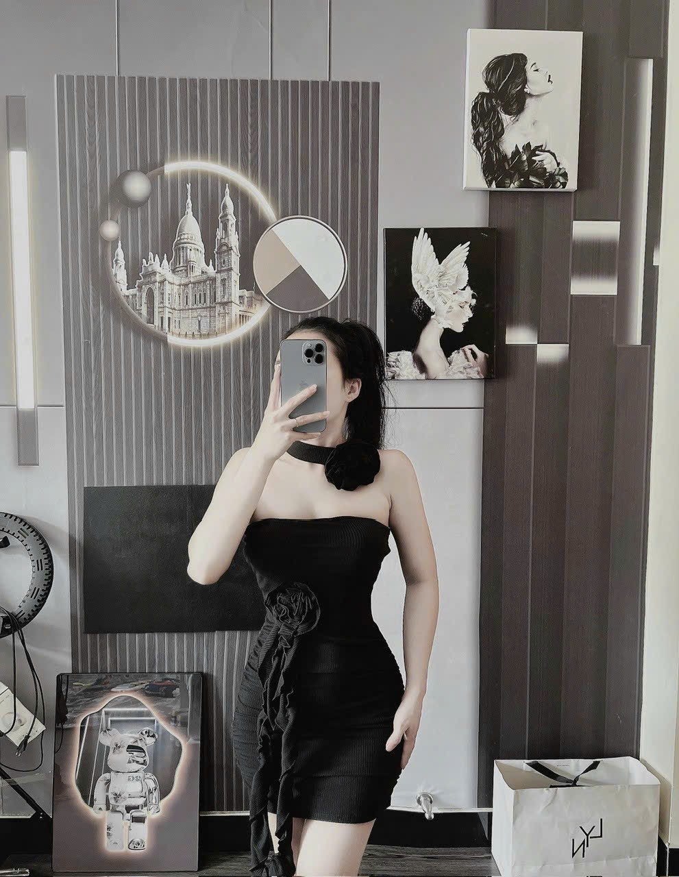 ĐẦM BODY KÈM CHOCKER HOA
