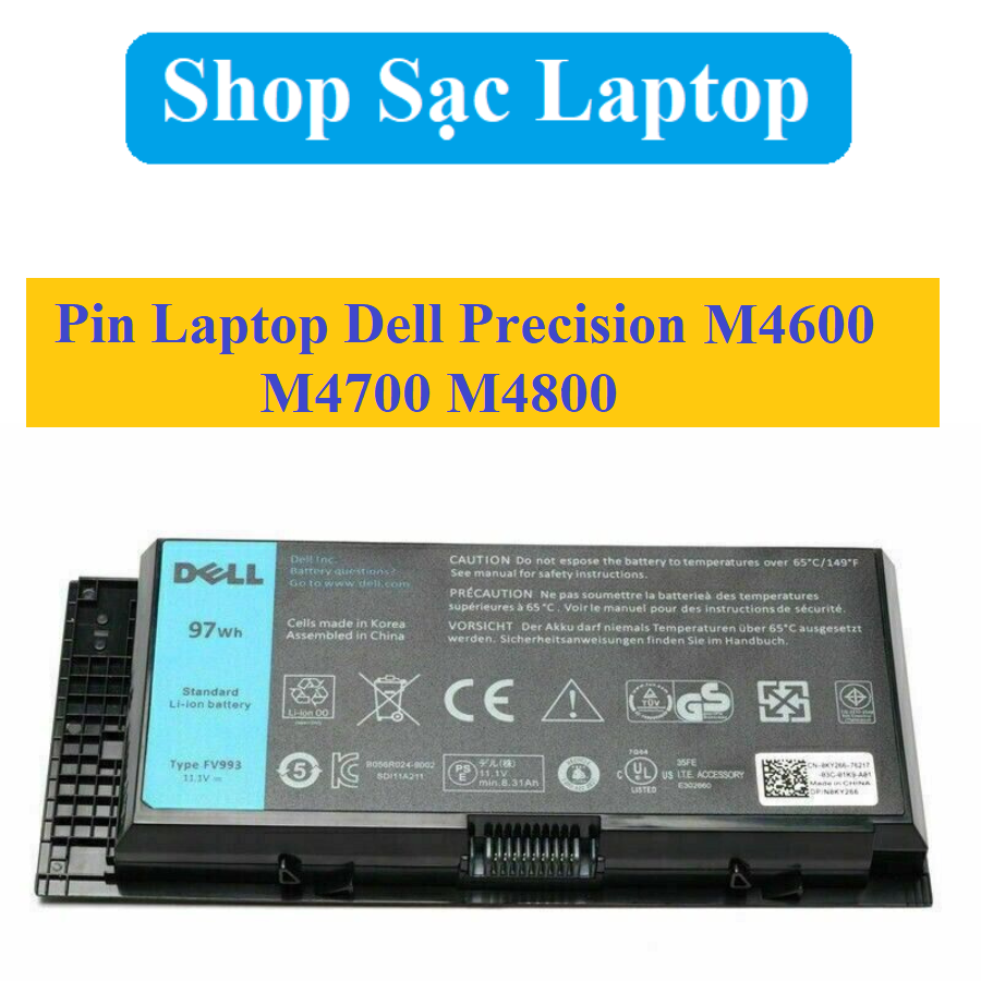 Pin laptop dell precision m4600 m4700 m4800