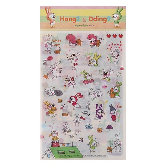 [HCM]Bộ 6 Tấm Sticker Trang Trí - Hong-E & Dding-Gu FF013