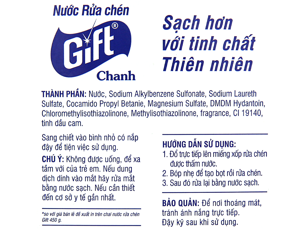 Nước rửa chén Gift hương chanh can 3.8kg