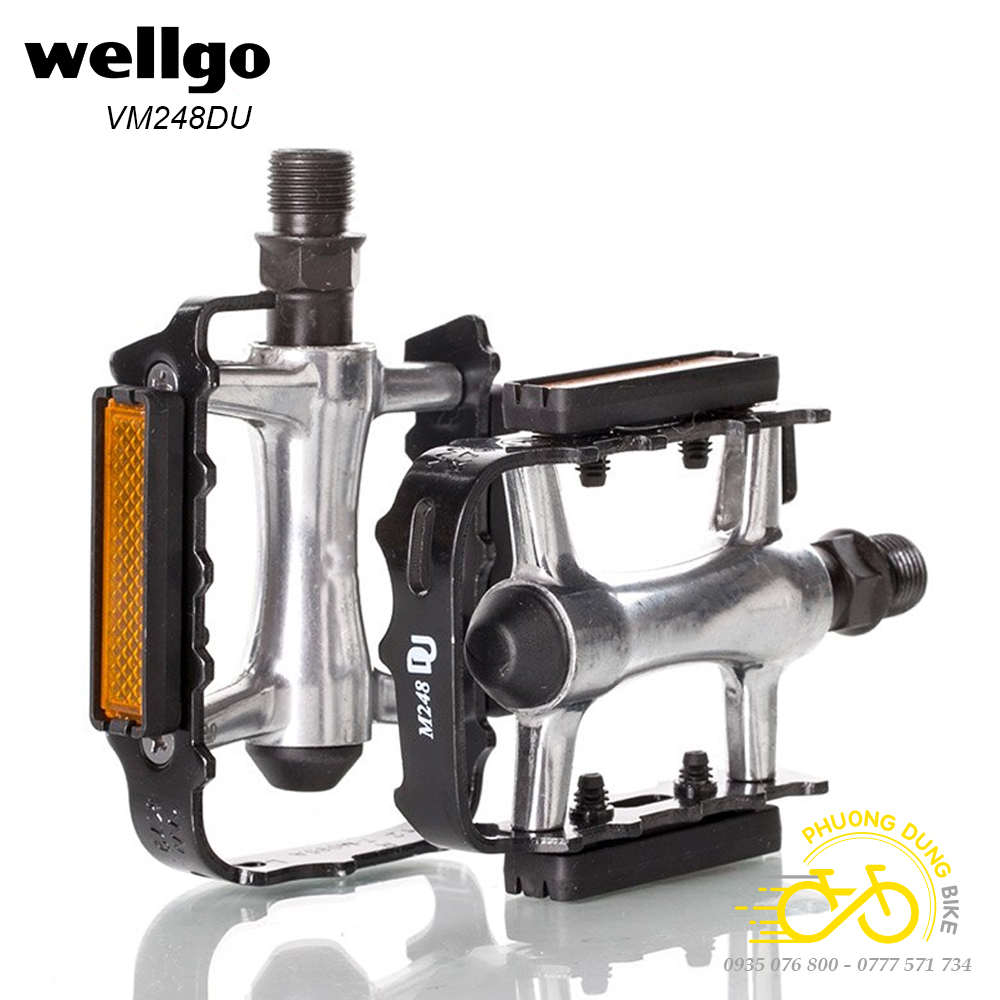 Wellgo Vm248Du Bicycle Aluminum Pedals – Aluminum Pedals, Smooth Bearings, Anti-Slip, Durable
