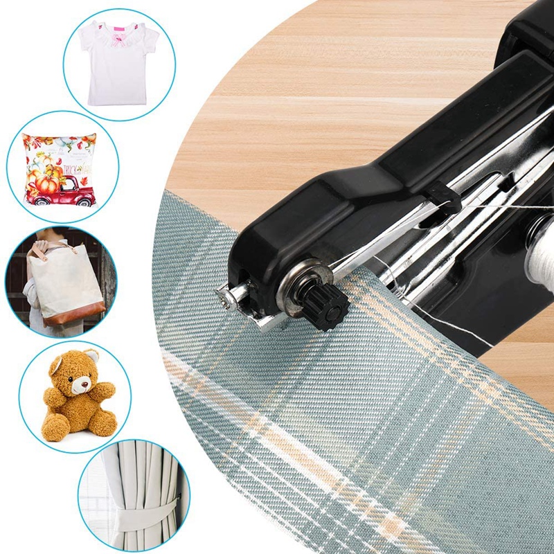 USB Electric Handheld Sewing Machine Kit, Cordless Mini Quick Repairing Sewing Machine for Denim Curtain Leather