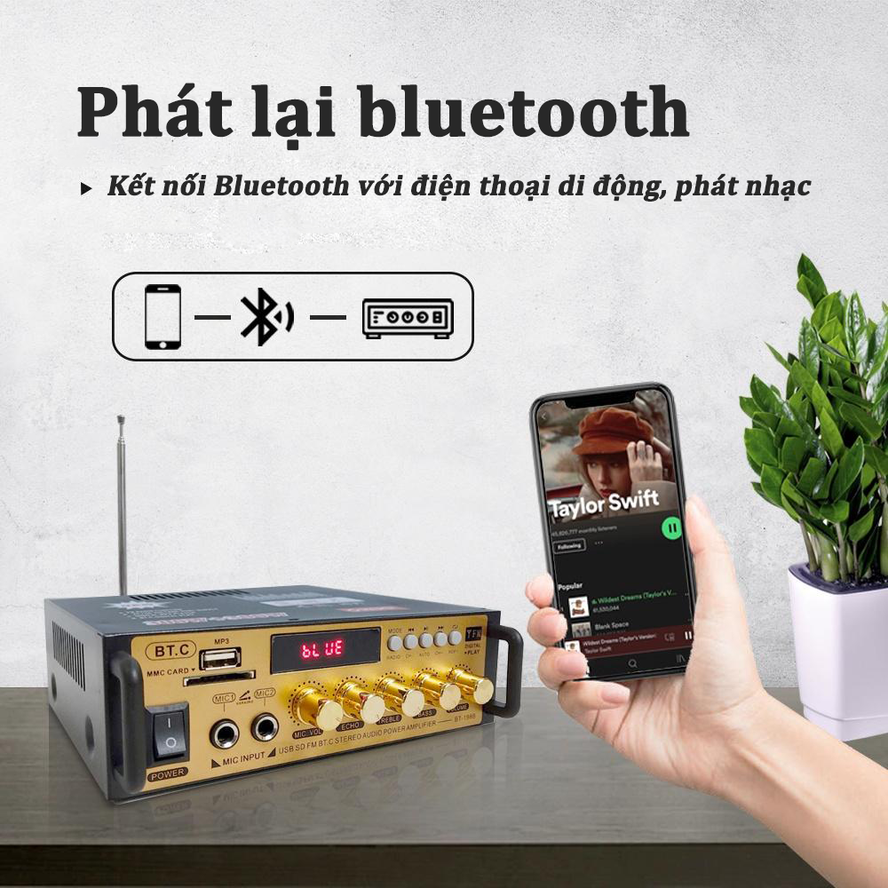 amply mini karaoke gia đình BT198B-B Amly Mini Bluetooth Kết Hợp Ghi Âm , Echo Siêu Mượt - Thiết bị khuếch đại âm thanh Chuyên Nghiệp,amly hát karaoke,amply bluetooth,amply bluetooth mini,amply đã qua sử dụng,amlymini