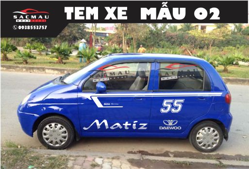 Tem dán trang trí Daewoo Matiz
