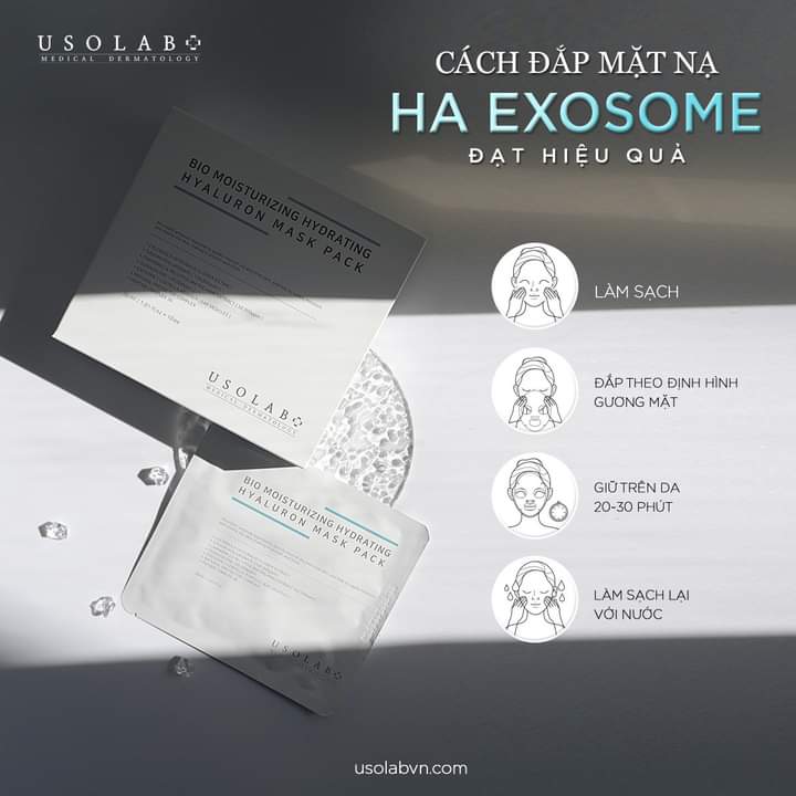 Mặt Nạ Exosome HA Usolab Bio Moisturizing Hydrating Hyaluron Mask (Sản phẩm Mới)
