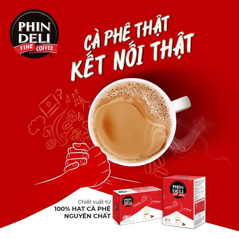 Cà Phê Hòa Tan PhinDeli 3in1 (17g x 18 gói)