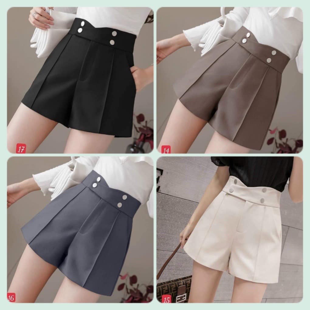 quần short cạp cao 4 cúc