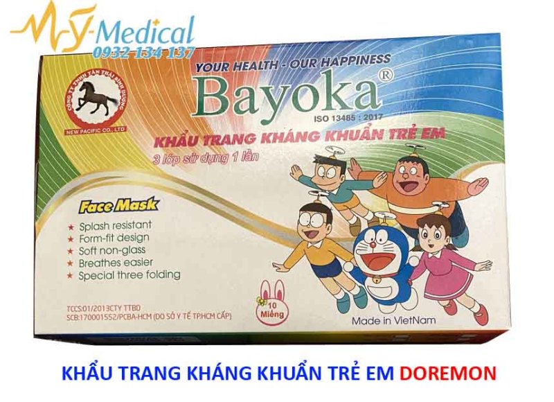 Khẩu trang y tế trẻ em Bayoka 3 lớp kháng khuẩn