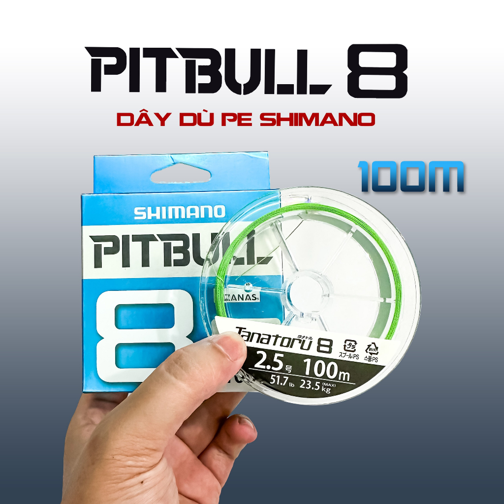 Dây Dù Câu Cá PE SHIMANO ( PILLBULL ) X8 100m -JAPAN