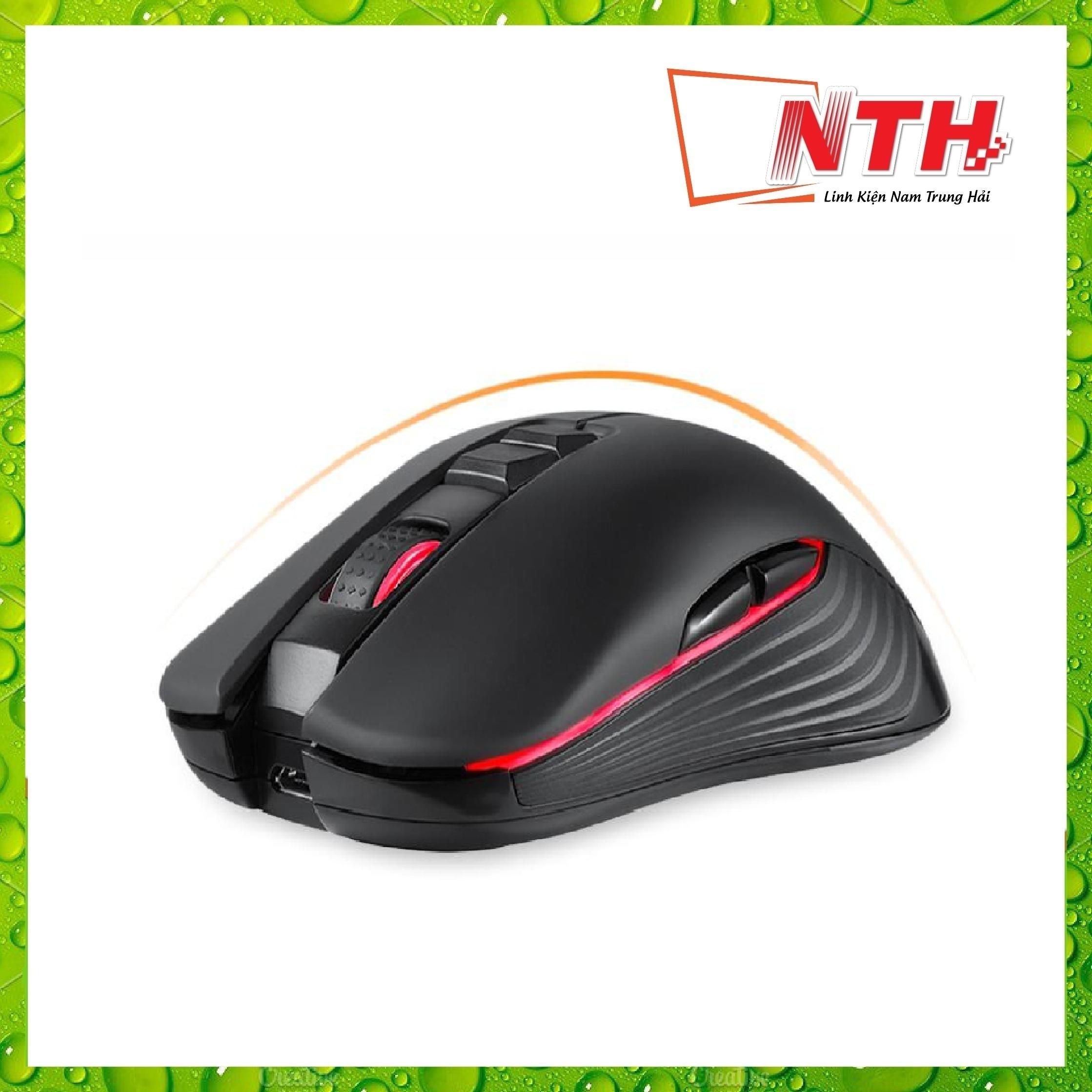 Chuột chuyên game fmouse m600 led 7 màu không dây sử dụng pin sạc