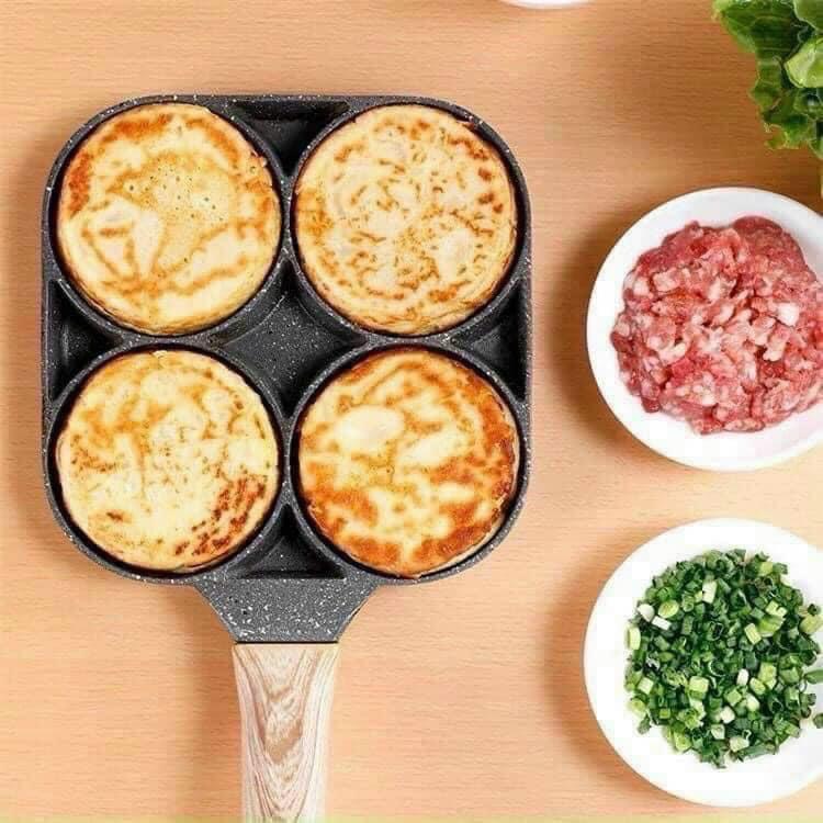 Chảo chiên 4 ngăn chống dính- chảo chiên tạo hình