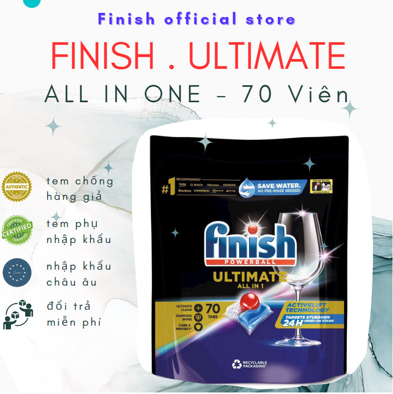 Viên rửa bát Finish Ultimate All in 1