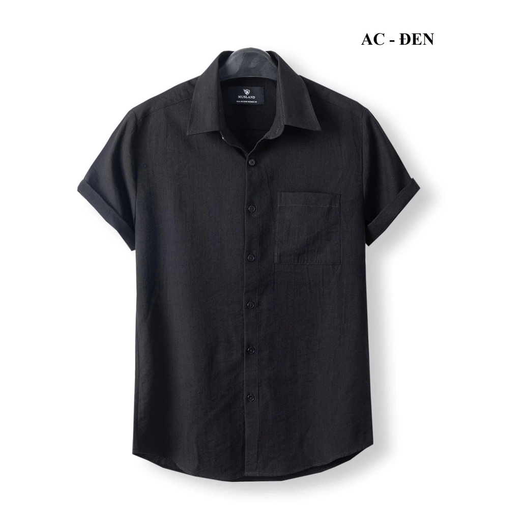 Áo đũi nam cộc tay cổ bẻ full cúc