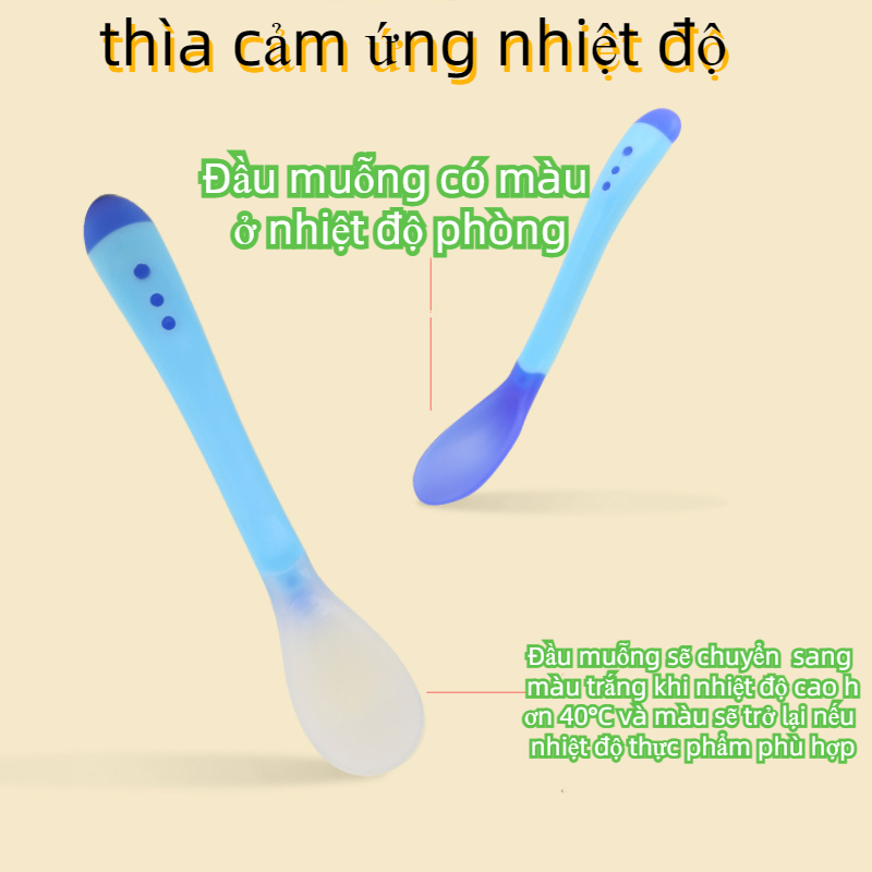 Muỗng Silicon Mềm Cho Bé Ăn Dặm Giúp Bé Ăn Ngoan , Ngon Miệng-HAUSE