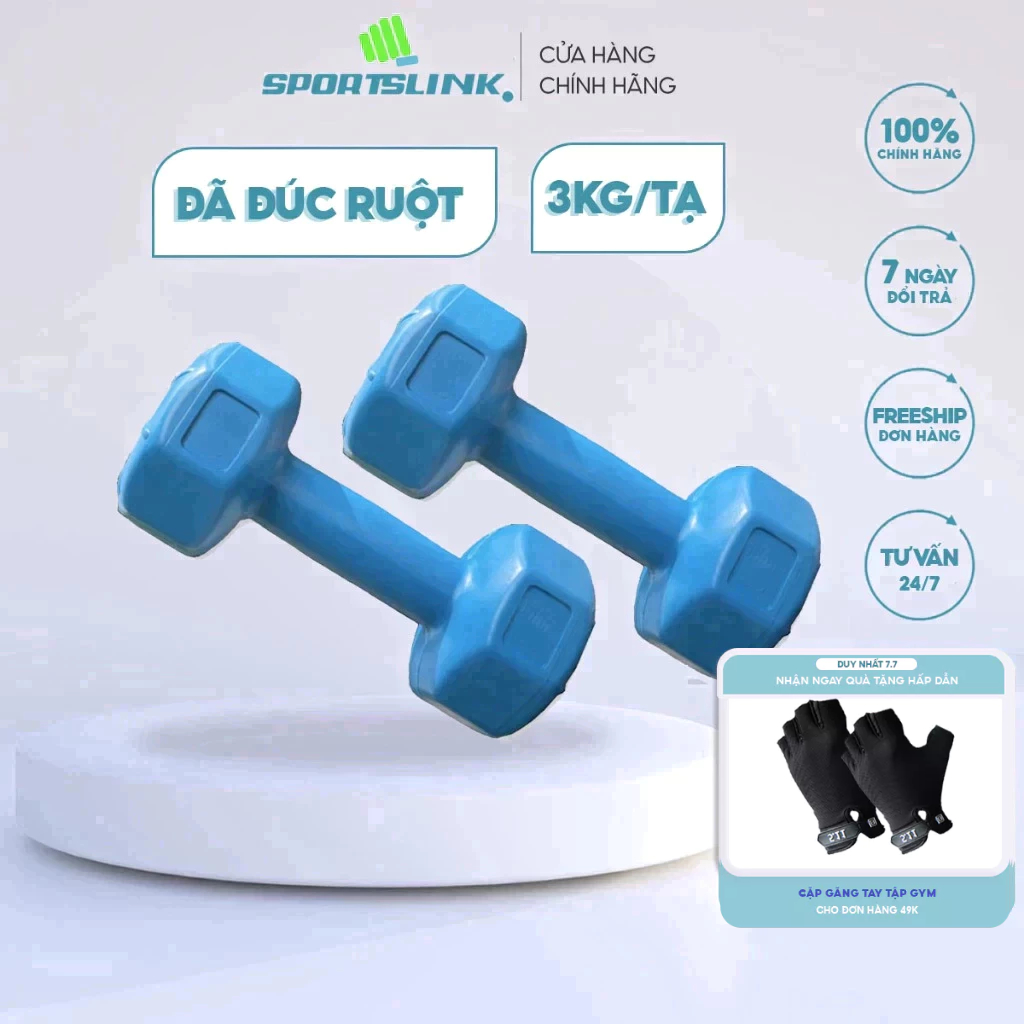 Bộ 2 tạ tay VN 3kg (Xanh dương)