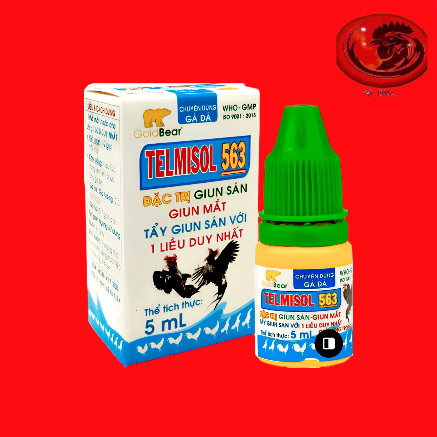 TELMISOL 563 Thuốc tẩy giun sán, giun mắt gà đá 5ML