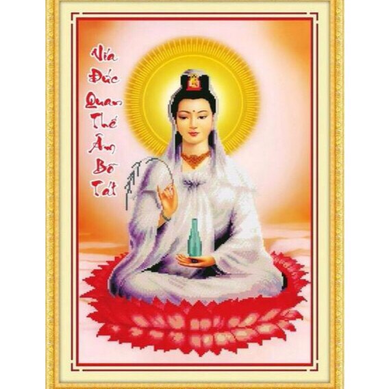 Ranh thêu chữ thập Phật Quan Âm 222814 chưa thêu