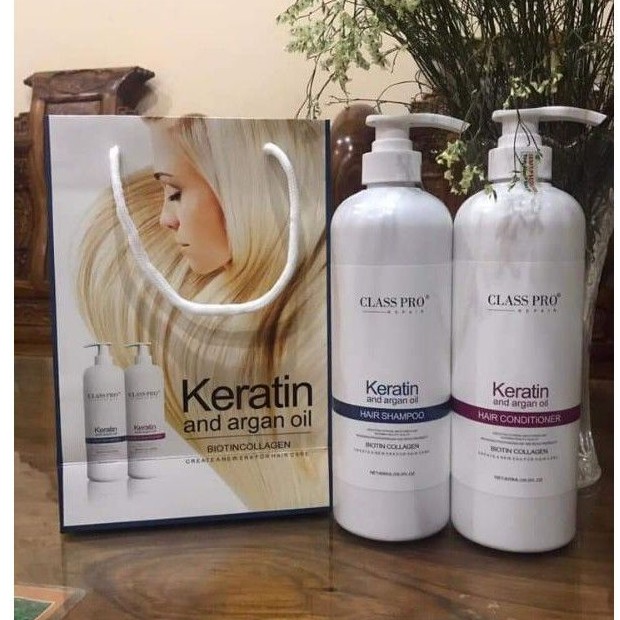 Cặp Dầu Gội Xả Keratin Class Pro