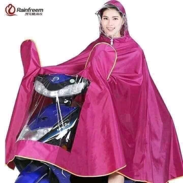 Áo mưa phản quang 2 đầu, kính che mặt