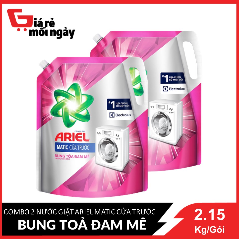 COMBO 2 túi nước giặt Ariel Đam mê 1.7kg