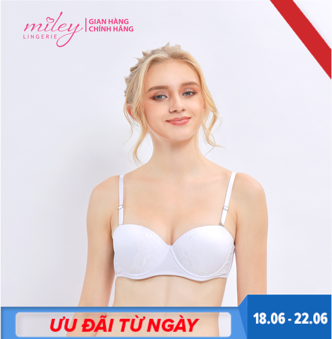 Deal Ưu Đãi Áo Ngực Cúp Ngang Mút Mỏng Premium MILEY LINGERIE BRM02202 Màu Trắng Deal Ưu Đãi Áo Ngực Cúp Ngang Mút Mỏng Premium MILEY LINGERIE BRM02202 Màu Trắng