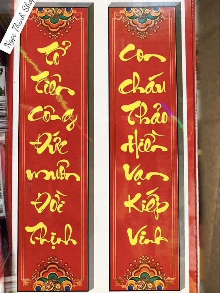 Tranh đính đá Câu Đối Đẹp DF532 kích thước 60cm x 100cm