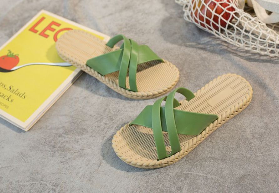Dép nữ quai chéo đế cói chống trượt DN04