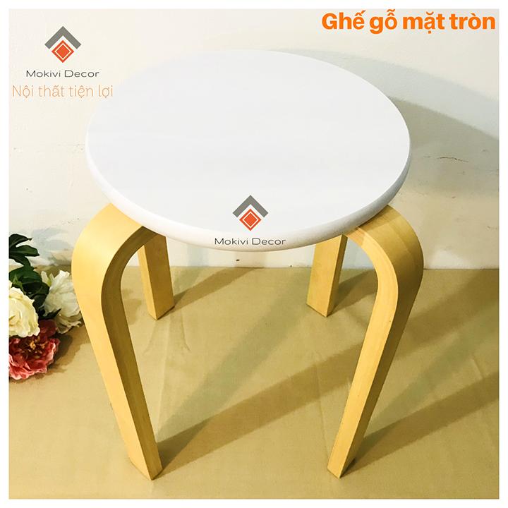 Ghế gỗ mặt tròn - ghế phòng ăn - ghế cafe