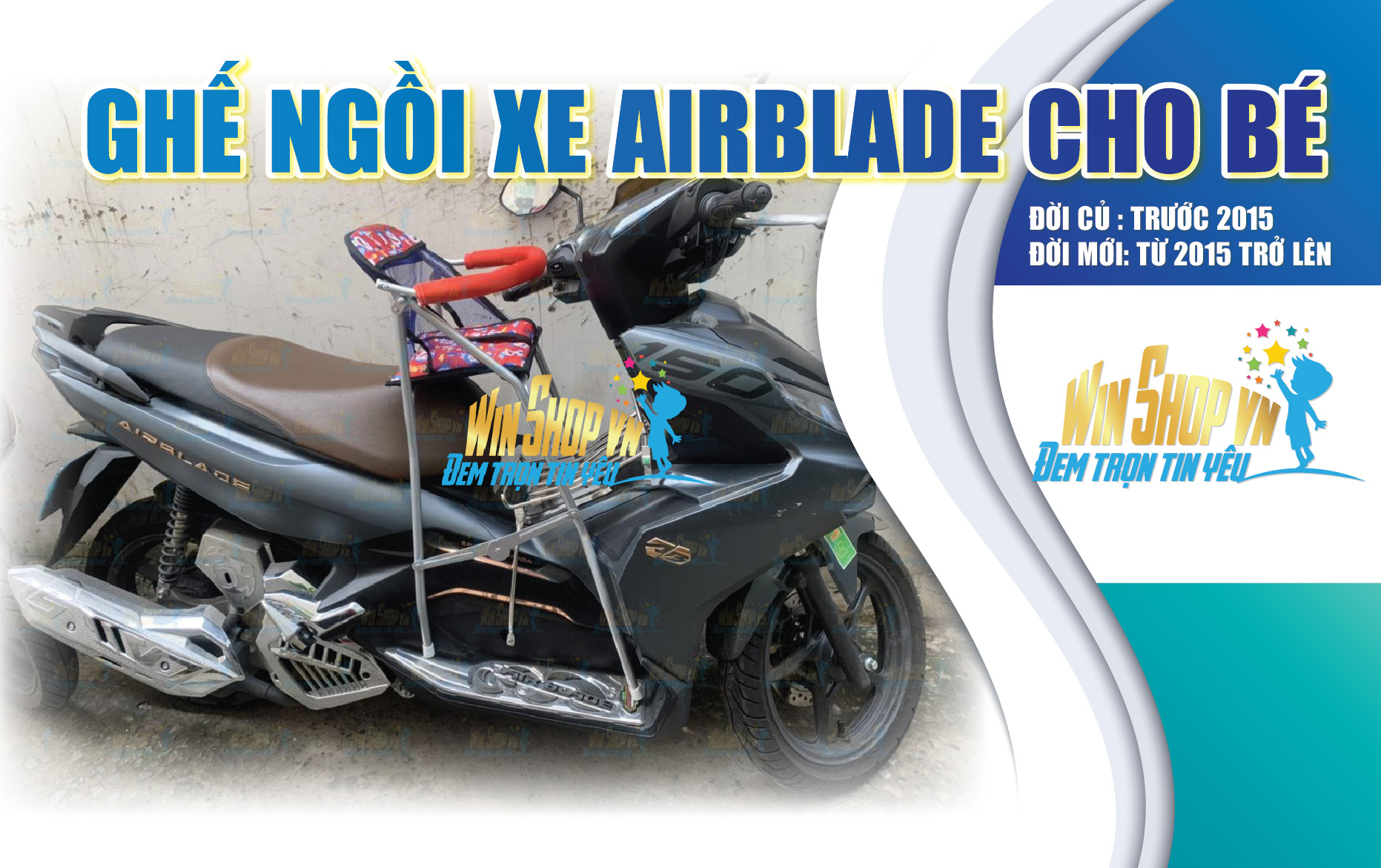 [HCM]Ghế ngồi xe máy có vòng xếp gọn xe AIRBLADE củ *trước 2013