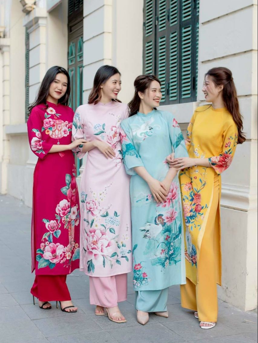 Áo dài cách tân nữ Gấm Hà Cúc nhiều màu đủ size cho mùa xuân dịu dàng - M14
