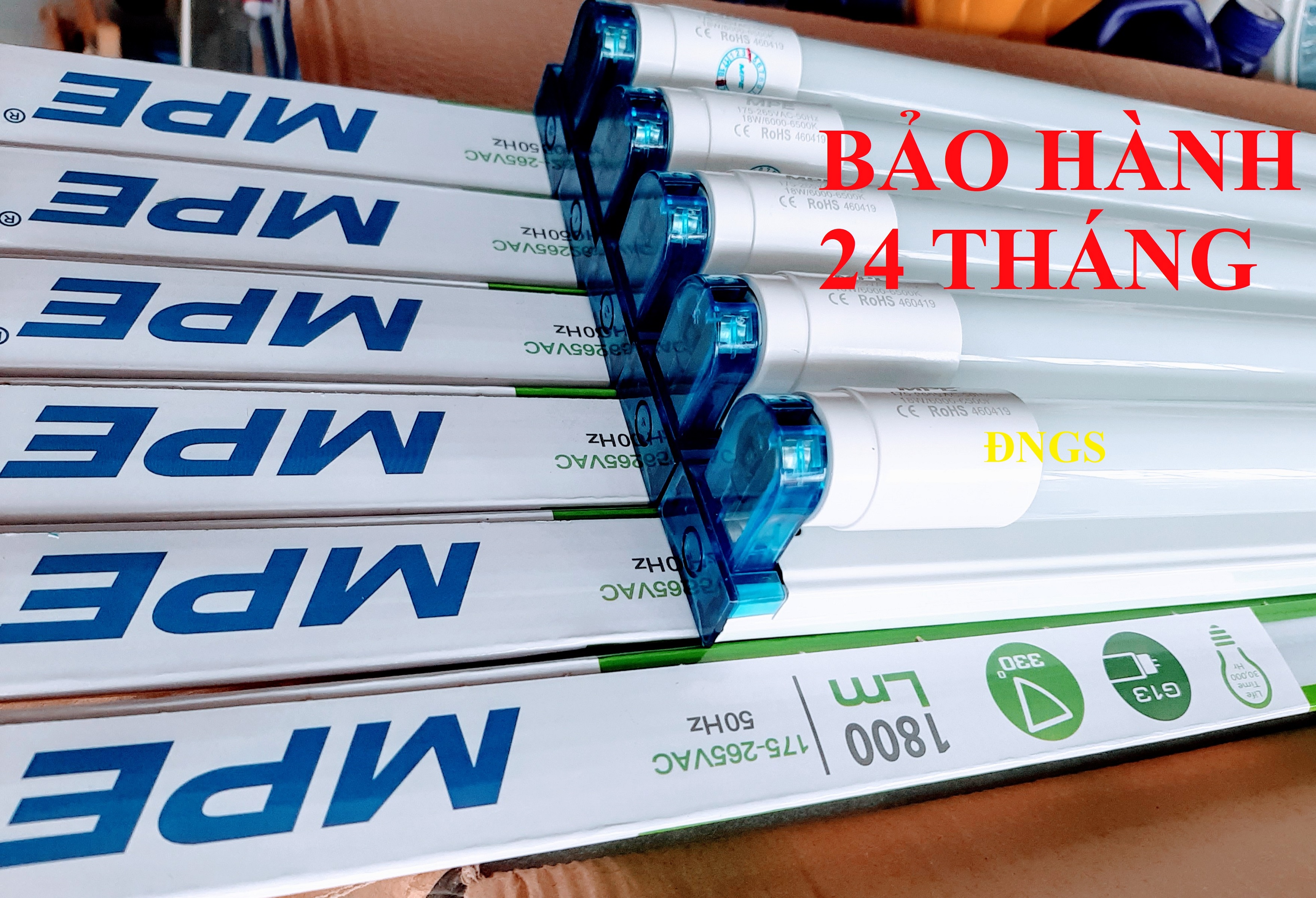 5 Bộ Máng & Bóng Đèn Led Tuýp 1m2 ( 1.2 met ) MPE Chính Hãng.