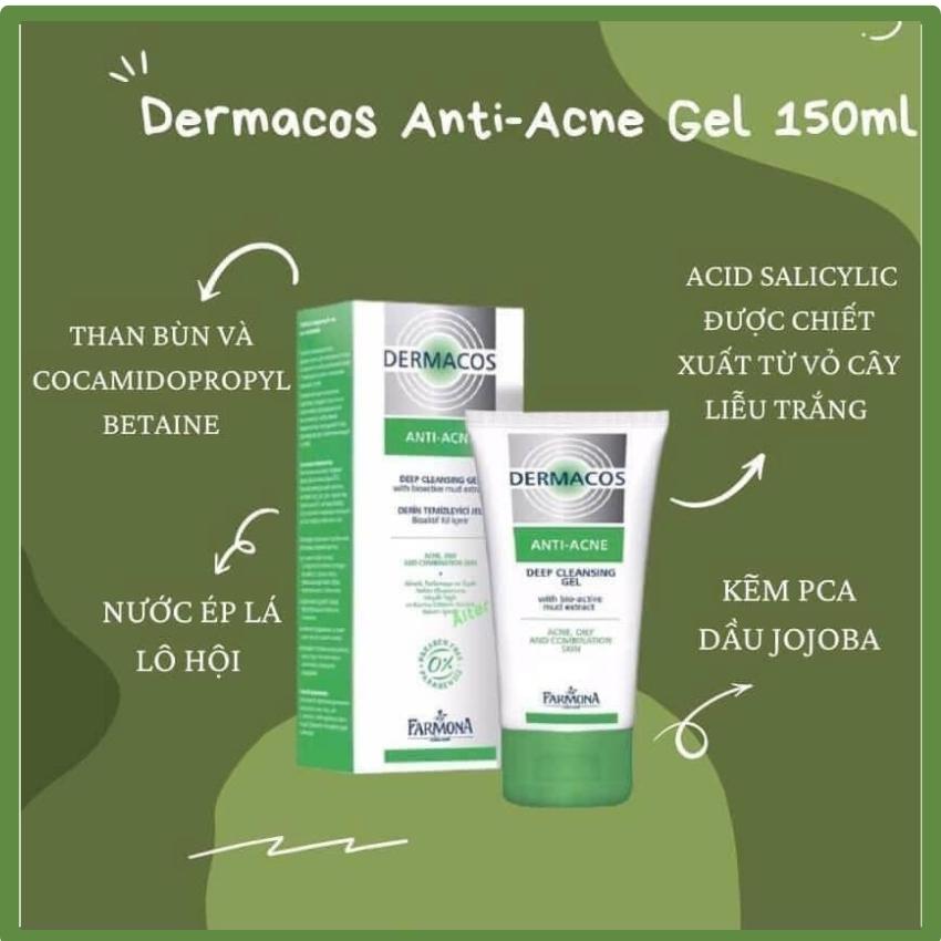 [ECO BEAUTY] Sữa rửa mặt Dermacos ngăn ngừa mụn 150mL