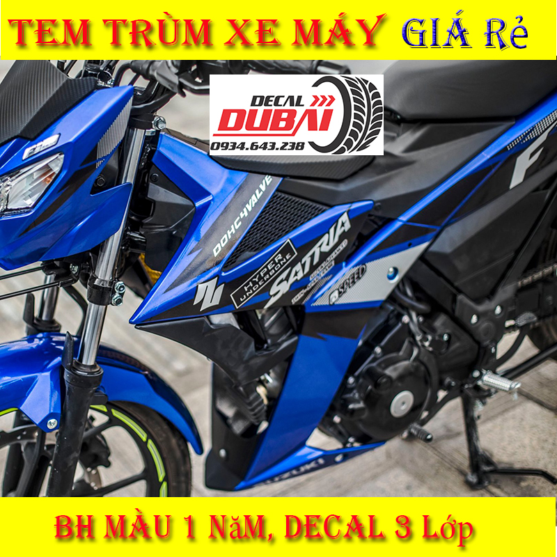 Tem Trùm Satria Raider F150 Xanh