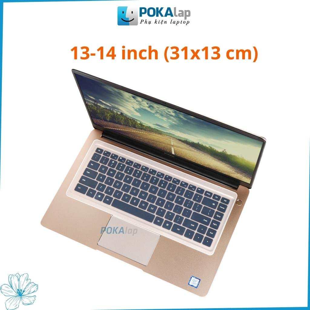 Tấm phủ bảo vệ bàn phím silicon POKA52 size 11/12/13/14/15/15.6/17 inch chống nước, chống bụi bẩn - POKALAP