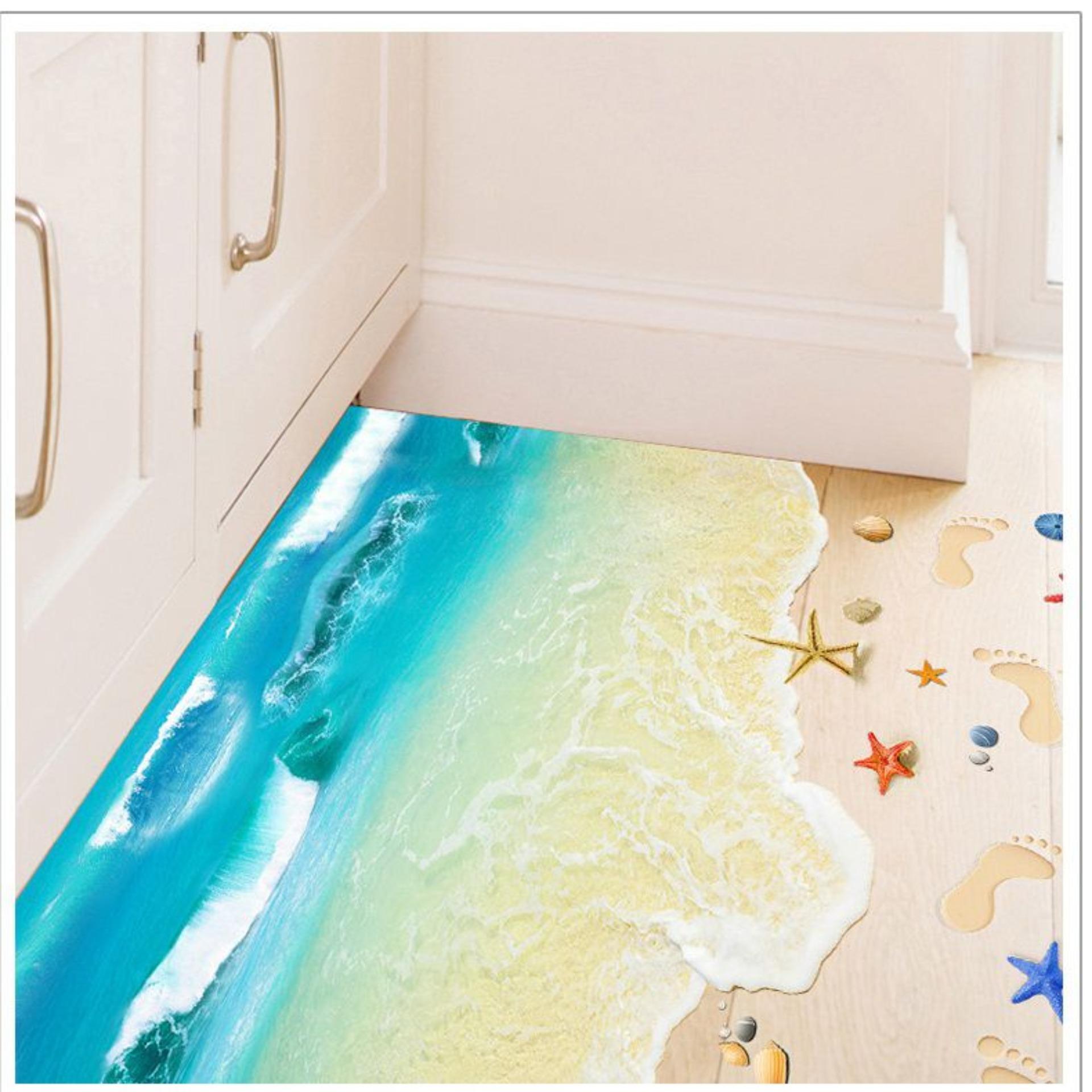 Decal 3D tranh bãi cát biển DCS035 ( 60 x 88 cm)