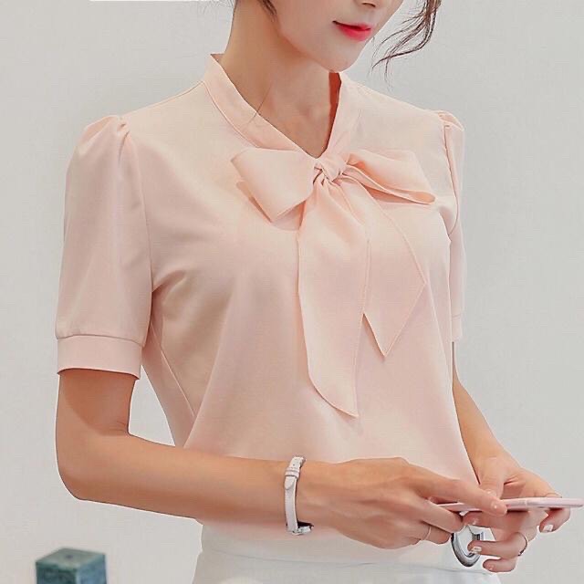 [HCM]Áo Kiểu Nữ Phối Nơ Xinh Đẹp