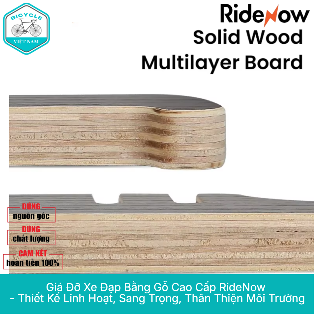 Giá Đỡ Xe Đạp Bằng Gỗ Cao Cấp RideNow – Thiết Kế Linh Hoạt, Sang Trọng, Thân Thiện Môi Trường
