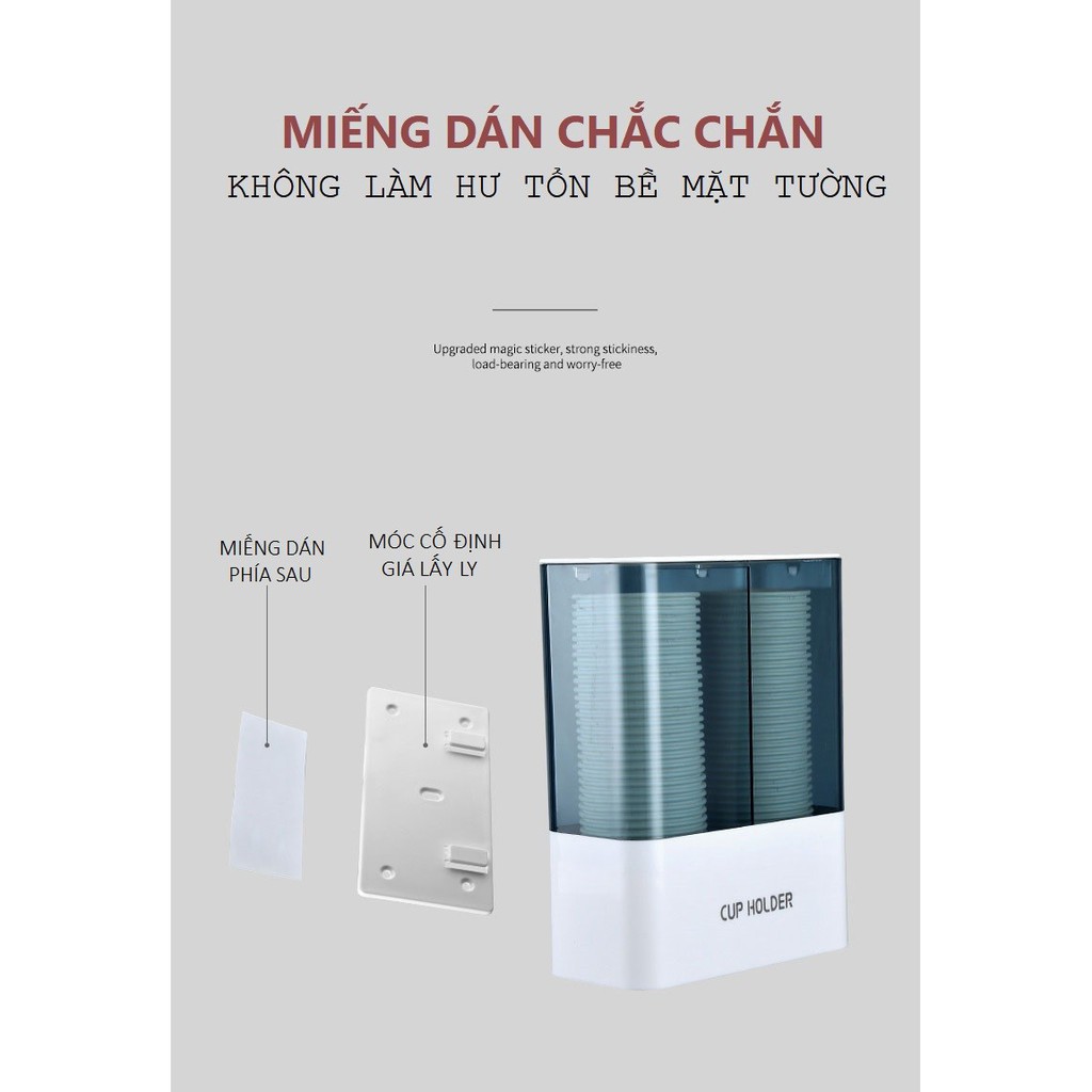 Khay 2 ngăn đựng ly giấy tự động