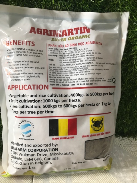 Phân Hữu Cơ Sinh Học Agrimartin