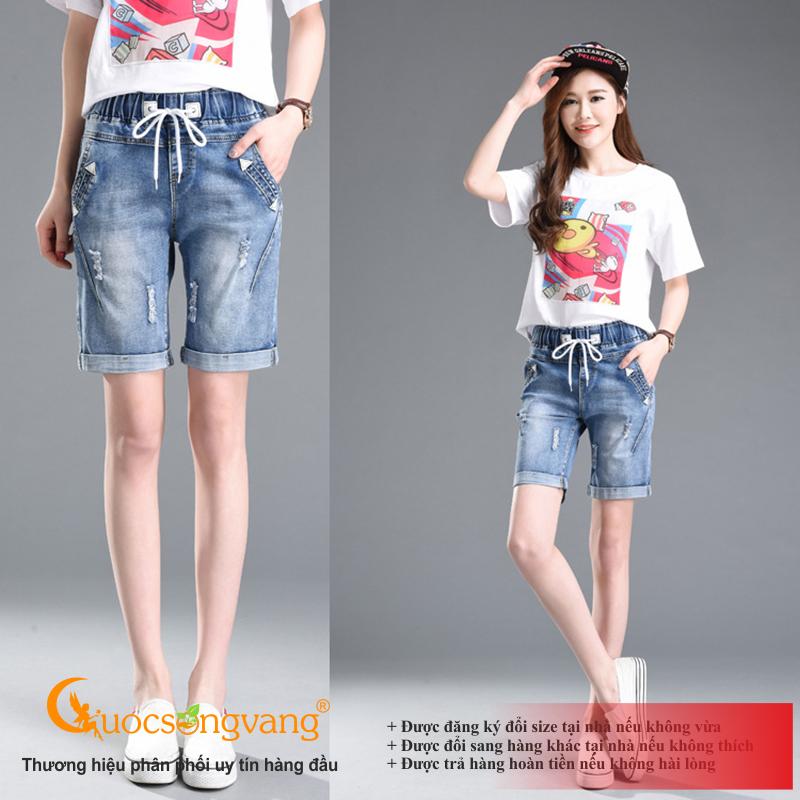 Quần short jean nữ lưng thun quần short nữ co giãn GLQ034 Cuocsongvang