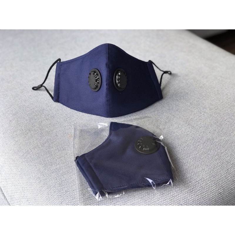 Khẩu trang vải 2 van thở chuyên dụng 1 chiều có dây điều chỉnh