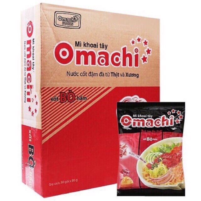 MÌ OMACHI SỐT BÒ HẦM, SƯỜN HẦM THÙNG 30 GÓI