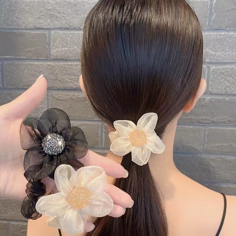 [Mới] 1 thun cột tóc nữ Bông Hoa Hàn Quốc siêu xinh