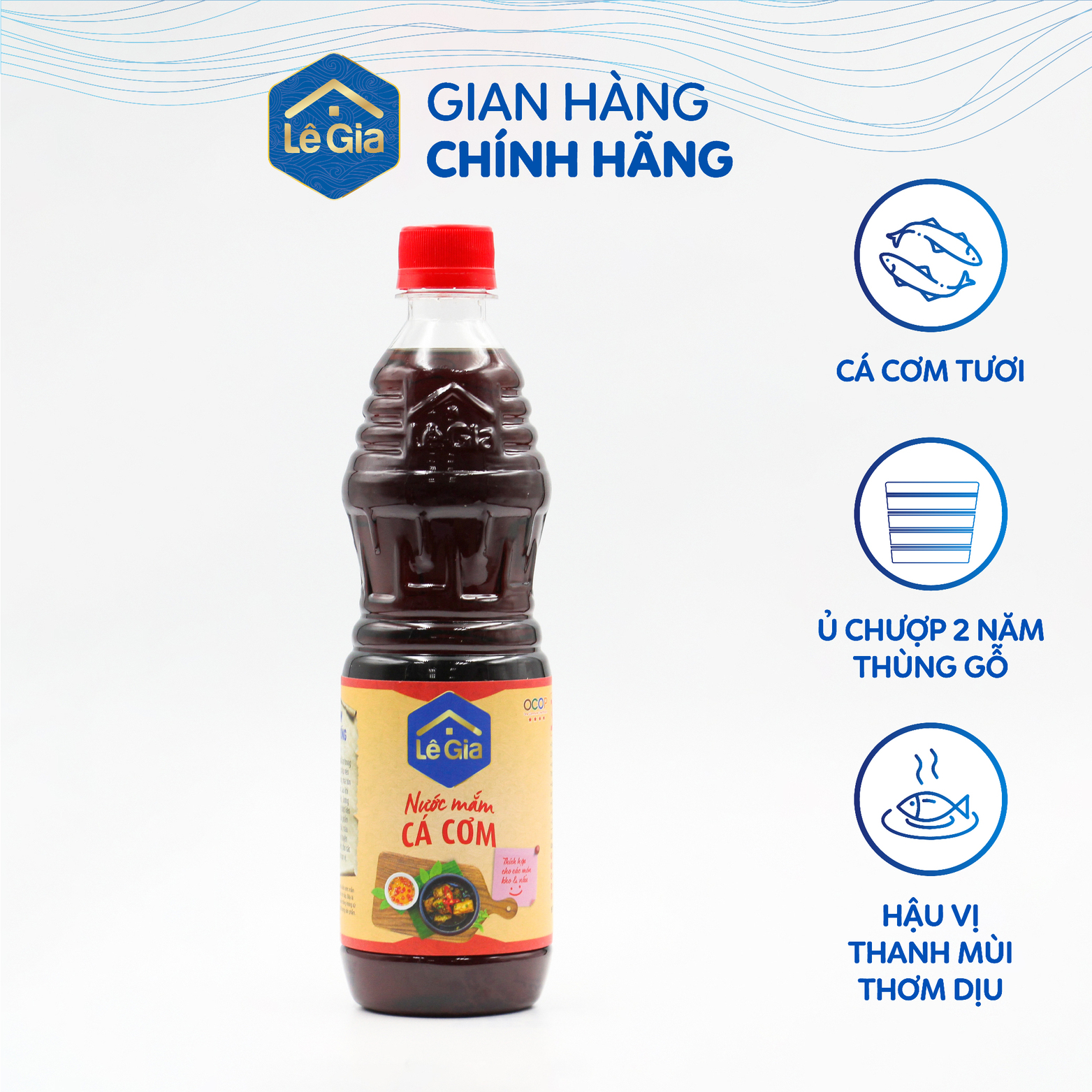 Nước mắm cá cơm Lê Gia chai nhựa pet 650ml