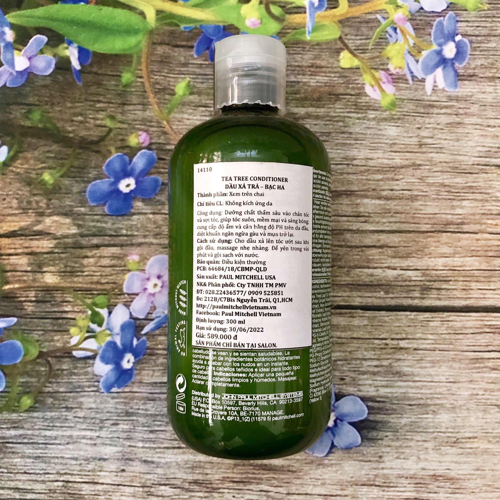 [+Tặng mũ trùm]Dầu xả Trà - Bạc Hà cho tóc màu Paul Mitchell 300ml ( Tea Tree Special Color Conditioner)