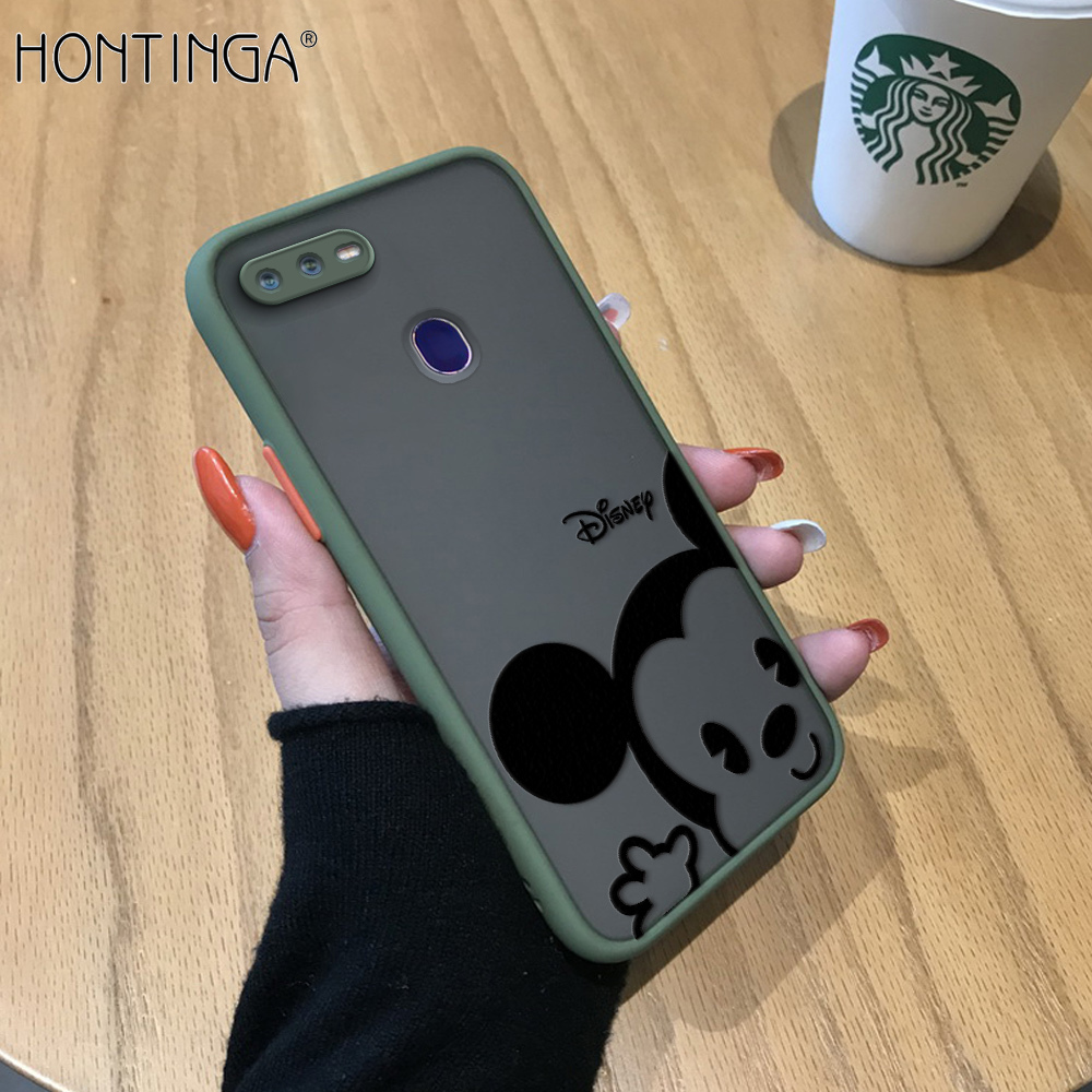 Hontinga Casing Case For OPPO F9 F9 Pro Case Cartoon Cute Mouse Frosted Transparent Phone Case Full Back Cover Casing Camera Protect Cases Hard Case For Girls For Boys
