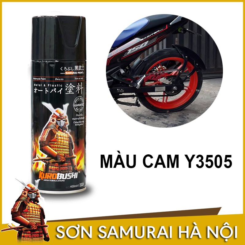 Sơn Samurai - Chai sơn màu cam rực Y3505 Sơn Xịt Samurai
